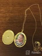 img 1 attached to Personalized Solid Gold And Gold-Plated Oval Locket Necklace With Picture Holder - Choose From Sunflower Or Starburst Design - SOULMEET 10K, 14K, 18K - Perfect Gift review by Phillip Brown
