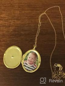 img 7 attached to Personalized Solid Gold And Gold-Plated Oval Locket Necklace With Picture Holder - Choose From Sunflower Or Starburst Design - SOULMEET 10K, 14K, 18K - Perfect Gift