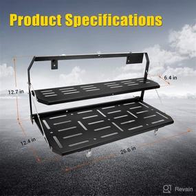 img 1 attached to SUPAREE Jeep Wrangler JL 2018 2019 2020 2021 Double-Layer Tailgate Table with Rear Door Foldable Design: Cargo Shelf Storage, Luggage Holder Carrier