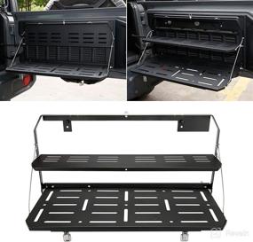 img 4 attached to SUPAREE Jeep Wrangler JL 2018 2019 2020 2021 Double-Layer Tailgate Table with Rear Door Foldable Design: Cargo Shelf Storage, Luggage Holder Carrier