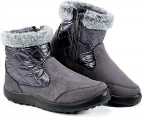 img 4 attached to Women'S Winter Snow Boots Waterproof Warm Fur Lined Ankle Booties With Zipper Slip On Cold Weather Outdoor Shoes
