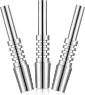 🔥 3-pack of 10mm male heat-resistant titanium tip tubes/straws (14mm) logo