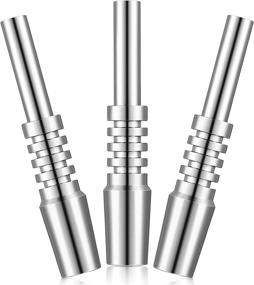 img 4 attached to 🔥 3-Pack of 10mm Male Heat-Resistant Titanium Tip Tubes/Straws (14mm)