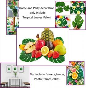 img 2 attached to 73Pcs Luau Hawaiian ALOHA Party Decorations Supplies - Tropical Palm Leaves Banner, Cake Topper, Balloons, Drinking Umbrella Straws For Summer Aloha Party