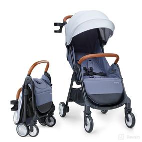 img 4 attached to 👶 besrey Lightweight Baby Stroller with One-Hand Easy Fold, Full-Size Waterproof Canopy, Compact Design, Large Cup Holder, Shock-Absorbing Wheel, Toddler Stroller for 6-36
