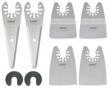 versatile 6-piece kit of universal rigid scrapers for dewalt, fein, porter cable, dremel, and rockwell - compatible with tapered and usual scrapers - airic multitool blades - 1yqg6k logo