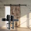 5.5ft single sliding barn door hardware track kit - black arrow shape | skysen logo
