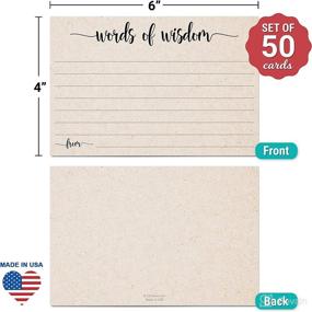 img 3 attached to 📚 321Done Words of Wisdom Card Set - 50 Blank Advice Cards for Wedding, Bridal Shower, Baby Shower, Mr and Mrs, Bride and Groom, Graduation - 4" x 6" Size - Made in USA - Kraft Tan