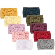 🎀 bqubo 10-pack newborn baby nylon headbands with bows hair accessories for girls логотип