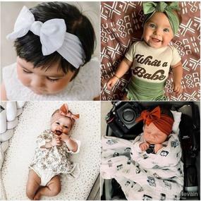 img 2 attached to 🎀 BQUBO 10-Pack Newborn Baby Nylon Headbands with Bows Hair Accessories for Girls