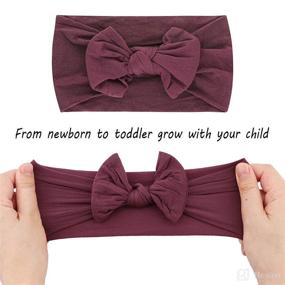 img 1 attached to 🎀 BQUBO 10-Pack Newborn Baby Nylon Headbands with Bows Hair Accessories for Girls