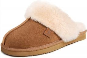 img 4 attached to Wishcotton Women'S House Slippers With Memory Foam, LAdies Slip On Nonslip Indoor Bedroom Slippers With Rubber Soled, Warm Cozy Fuzzy Sherpa Fleece Lined Winter House Shoes