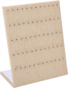 img 3 attached to 30 Pair Earrings Display Holder Organizer - AUTOARK Linen Jewelry Stand AJ-043