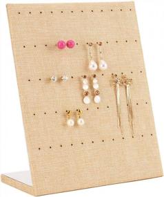 img 4 attached to 30 Pair Earrings Display Holder Organizer - AUTOARK Linen Jewelry Stand AJ-043