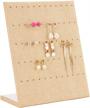 30 pair earrings display holder organizer - autoark linen jewelry stand aj-043 logo