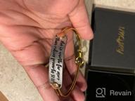 img 1 attached to 📿 Inspirational Friendship Bible Verse Bracelets - Vintage Brass Bangle Jewelry for the Brave review by Kim Norman