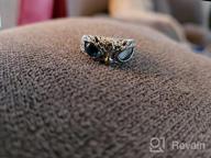 img 1 attached to 🦉 Vintage Owl Ring with Demon Eye Design - Fuqimanman2020 Plain Silver Blue Eye Trinket Ring review by Nick Moo