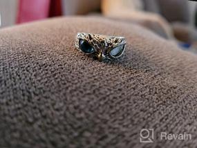 img 3 attached to 🦉 Vintage Owl Ring with Demon Eye Design - Fuqimanman2020 Plain Silver Blue Eye Trinket Ring