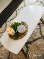 img 1 attached to Modern Bamboo Coffee Table - Franz Designer Low Table In White For Stylish Living Room Furniture With Storage And Seating Options For Men And Women - By BonVIVO review by Angela Lott