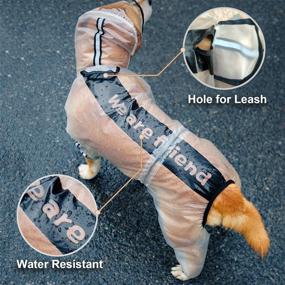 img 2 attached to 🐶 Olsa Dog Raincoat: Hooded Slicker Poncho with Reflective Stripe for Small, Medium & Large Dogs - Waterproof & Resistant Rain/Snow Clothes with 4 Legs