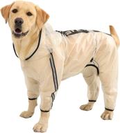 🐶 olsa dog raincoat: hooded slicker poncho with reflective stripe for small, medium & large dogs - waterproof & resistant rain/snow clothes with 4 legs логотип