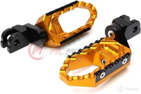 img 4 attached to 🔥 Enhance Comfort and Control with MC MOTOPARTS Gold Front Wide Touring 25mm Extended Footpegs for MT-07, MT-09 Tracer, YZF R3, and MT-10