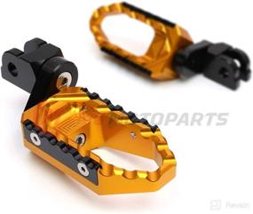 img 2 attached to 🔥 Enhance Comfort and Control with MC MOTOPARTS Gold Front Wide Touring 25mm Extended Footpegs for MT-07, MT-09 Tracer, YZF R3, and MT-10