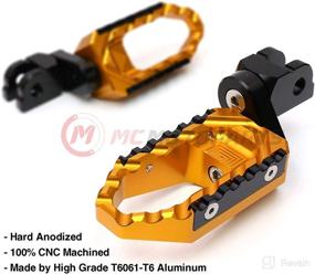 img 1 attached to 🔥 Enhance Comfort and Control with MC MOTOPARTS Gold Front Wide Touring 25mm Extended Footpegs for MT-07, MT-09 Tracer, YZF R3, and MT-10