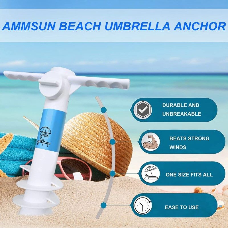 Outdoor Parasol Anchor Beach Umbrella Holder Sand Screw Stand Fishing Rods  US
