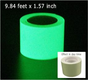 img 3 attached to DUOFIRE Glow In The Dark Tape, светящаяся лента-наклейка, длина 9,84 дюйма и ширина 1,57 дюйма (4 см x 300 см), съемная водонепроницаемая фотолюминесцентная светящаяся в темноте защитная лента с высокой яркостью (размер № 8)
