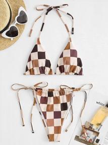 img 2 attached to Get Beach Ready With ZAFUL'S High Cut Tie Side Triangle Bikini Set