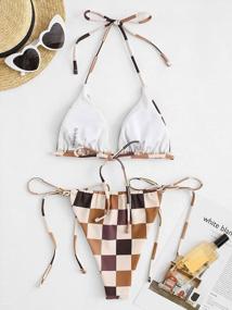 img 1 attached to Get Beach Ready With ZAFUL'S High Cut Tie Side Triangle Bikini Set