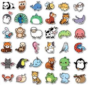 img 3 attached to 200 PCS Cute Animal Waterproof Stickers For Teens Girls Kids - Vinyl Aesthetic Decals For Laptop, Phone, Skateboard And Water Bottle