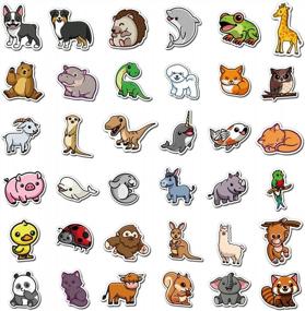 img 2 attached to 200 PCS Cute Animal Waterproof Stickers For Teens Girls Kids - Vinyl Aesthetic Decals For Laptop, Phone, Skateboard And Water Bottle