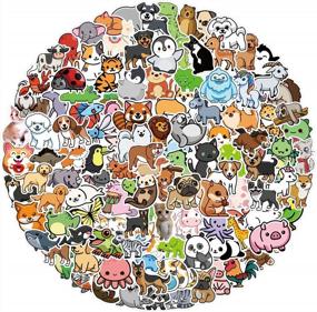 img 4 attached to 200 PCS Cute Animal Waterproof Stickers For Teens Girls Kids - Vinyl Aesthetic Decals For Laptop, Phone, Skateboard And Water Bottle
