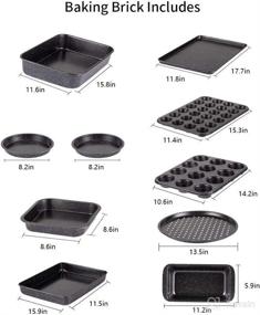 img 3 attached to 🍪 Fit Choice 10-Piece Nonstick Baking Set: Ceramic Coated Black Bakeware for Baking Pan, Cookie Sheet, Cake Pan, Muffins & Pizza