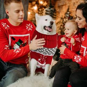 img 2 attached to 🎅 Dog Sweaters for Christmas Halloween, Cute Pattern Puppy Holiday Sweaters with Snow Elk, Reindeer, Snowman, Skull, Elf, Bats, Pumpkins, Turkey, Heart - Small Size. Warm Cosplay Clothes.