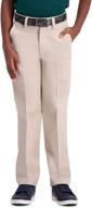 👖 haggar youth regular premium khaki boys' clothing: top-notch pants for style and comfort logo