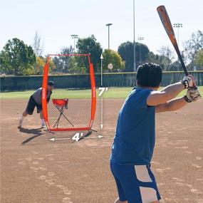 img 2 attached to GoSports Protective Baseball & Softball Pitcher Screen - Durable L-Screen Or I-Screen Net For Pitching Practice