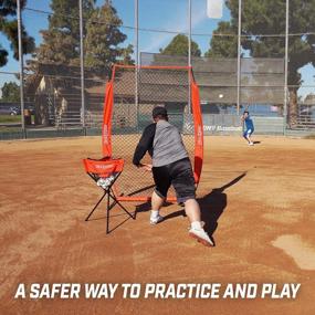 img 3 attached to GoSports Protective Baseball & Softball Pitcher Screen - Durable L-Screen Or I-Screen Net For Pitching Practice
