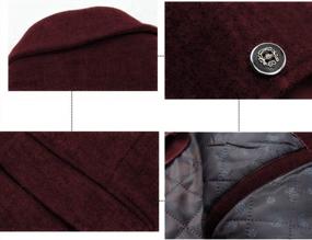 img 2 attached to Men'S Wool Blend Pea Coat Winter Trench Business Jacket Detachable Scarf Regular Fit Warm