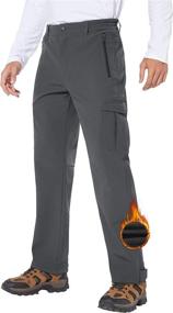 img 4 attached to Stay Warm And Dry: Mens Fleece Lined Snow Pants For Skiing, Hiking And Winter Sports