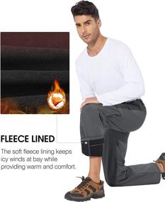 img 3 attached to Stay Warm And Dry: Mens Fleece Lined Snow Pants For Skiing, Hiking And Winter Sports