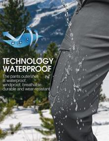 img 2 attached to Stay Warm And Dry: Mens Fleece Lined Snow Pants For Skiing, Hiking And Winter Sports