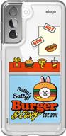 гибридный чехол elago line friends burger time для galaxy s21 6,2 дюйма — прочная защита всего тела с приподнятой губой для экрана и камеры (cony) — официальный товар логотип