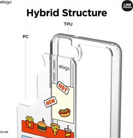 img 1 attached to Гибридный чехол Elago LINE Friends Burger Time для Galaxy S21 6,2 дюйма — прочная защита всего тела с приподнятой губой для экрана и камеры (CONY) — официальный товар