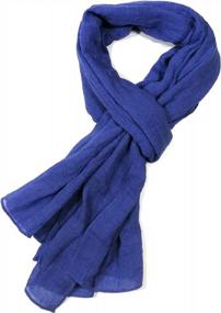 img 4 attached to Stylish Unisex Cotton Linen Scarves For Men & Women - Shanlin Collection