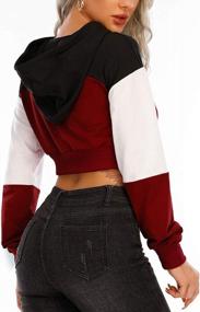 img 2 attached to Women'S Summer Hoodie Pullover Cropped Sweatshirt Long Sleeve Crop Top Workout Casual Cute