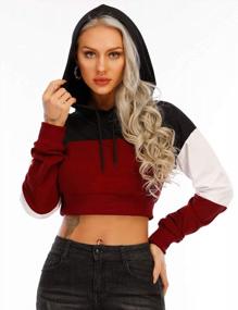 img 1 attached to Women'S Summer Hoodie Pullover Cropped Sweatshirt Long Sleeve Crop Top Workout Casual Cute