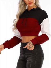 img 3 attached to Women'S Summer Hoodie Pullover Cropped Sweatshirt Long Sleeve Crop Top Workout Casual Cute